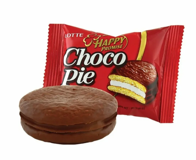 Пирожное Lotte Choco Pie, 1 штука, рынок Рахова, ИП Ступников, точка №99 - правое