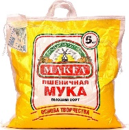 Мука Макфа Пшеничная высший сорт, мешок, 5 кг, рынок Рахова, ИП Назарова, точка №1б