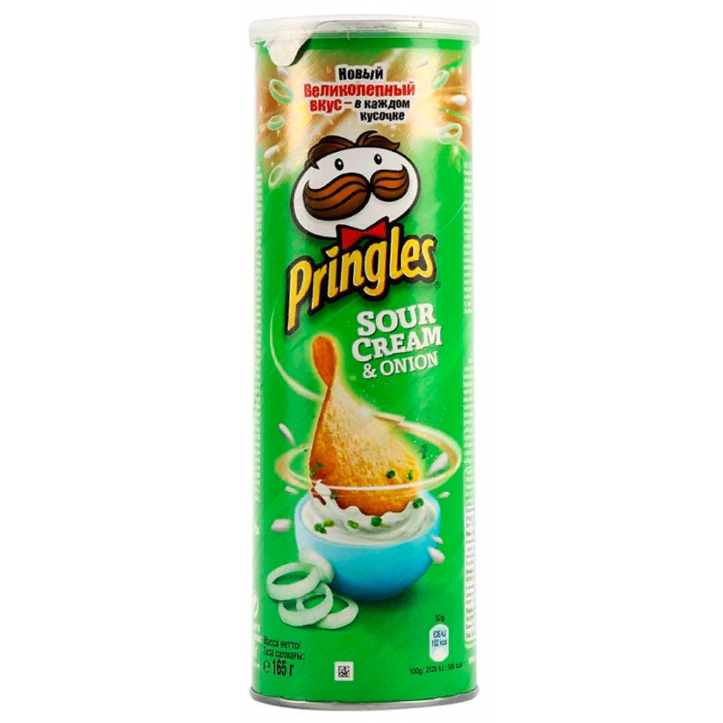 Чипсы Pringles картофельные Sour cream&Onion, 165 г, рынок Рахова, ИП Ступников, точка №99 - правое 