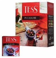 Чай TESS (Тесс) "Pleasure", черный с шиповником и яблоком, 100 пак, рынок Рахова, ИП Ступников, точка №99 - правое