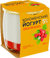 Йогурт земляника, Коломенский, 5%,  170гр., Рынок на Рахова ИП Солодухина