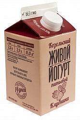 Йогурт живой, питьевой Козельский, малина,2,5%, вес 450, Рынок на Рахова, точка №1