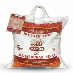 Мука пшеничная высший сорт Желаевская от Мартина 5 кг, рынок Рахова, ИП Арушанян, точка № 98