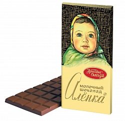 Шоколад Алёнка молочный, 90 г, Крытый рынок, ИП Близнюков, точка №99р - правое