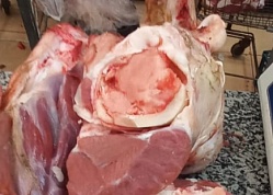 Мотолыга говяжья, небольшое количество мяса, вес, рынок Рахова, Фермерское мясо, точка №31