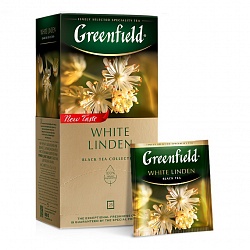 Чай черный Greenfield WHITE Linden в пакетиках, 25 пак., рынок Сенной, ИП Аринушкин точка №3р
