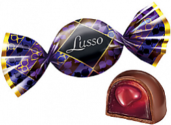 Конфета Lusso со вкусом чёрной смородины (упаковка 0,5 кг), рынок Рахова, ИП Ступников, точка №99 - правое