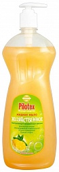 Pilotex, жидкое мыло Хозяйственное 72%, Лимон, Мята, 1000 мл, рынок Рахова, ИП Гюльназарян, точка №4б