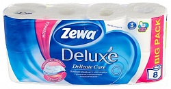 Туалетная бумага Zewa Deluxe, 3 слоя,8 рулонов,  Рынок на Рахова