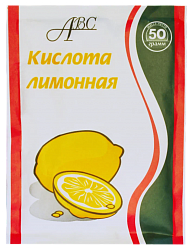 Лимонная Кислота 50 гр., АВС, рынок Рахова, ИП Щелупанов, точка №10