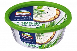 Творожный сыр hochland с зеленью, 220 гр, рынок Сенной, ИП Марнов, точка №30р