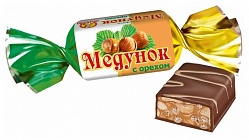 Медунок с орехом конфеты Славянка, упаковка, рынок Рахова, ИП Ступников, точка №99 - правое