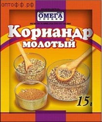 Кориандр молотый, ОМЕГА специи, 15 г., рынок Рахова, Казахстанские продукты